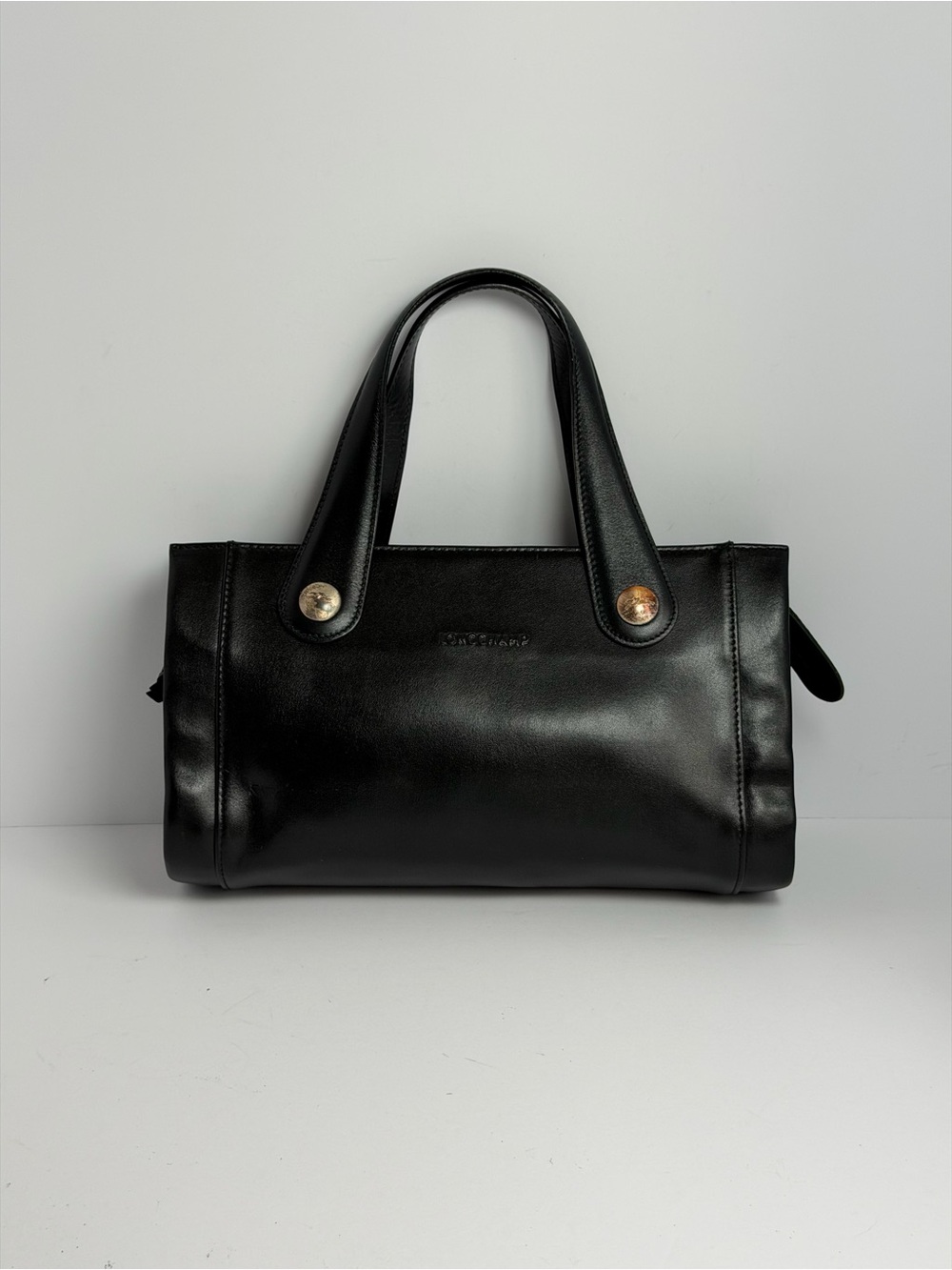 Vintage Longchamp Black Leather Handbag